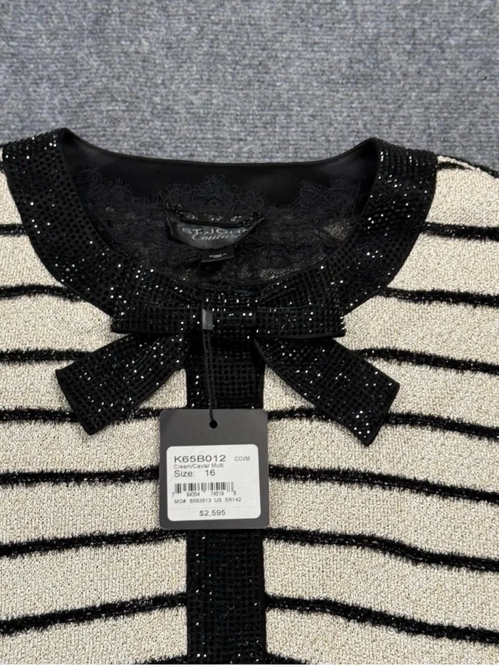 St. John Couture striped evening jacket Size 16 NWT